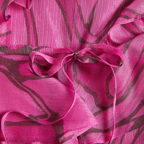 Ted Baker Ruffled Abstract Print Pinafore Dress - Picture 6 of 7